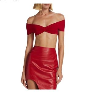 Zeynep Arcay red knit cropped top NWT Sz US4